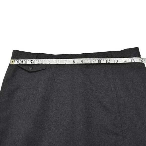 Vintage  Allure 100% Wool Grey Midi Skirt Pencil Front Slit Size Medium - Picture 8 of 10